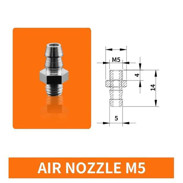Alt view image 2 of 2 - 1Pcs ZPL-2A/2B/3/4A/4B M4 M5 M6 Mini Metal Air Nozzle White Silicone Black NBR Soft Vacuum Suction Cup Sucker(Air Nozzle M5)