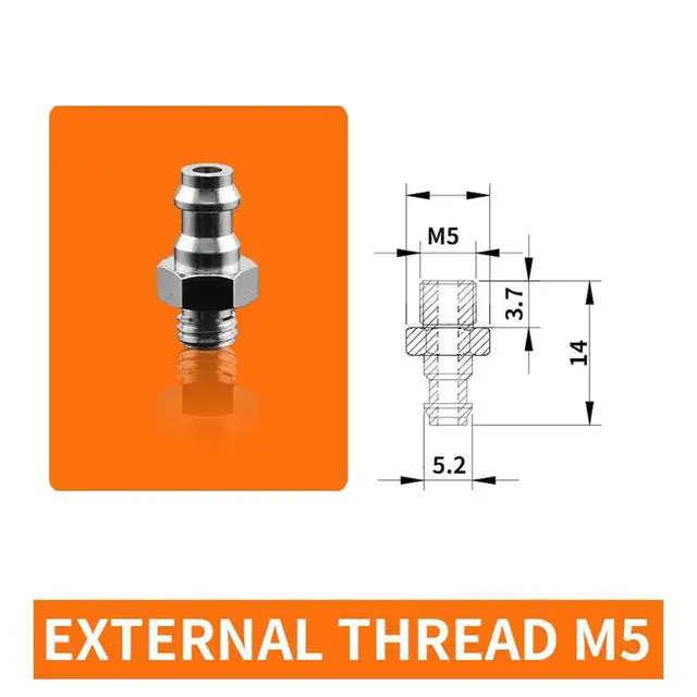 Alt view image 2 of 2 - 1Pcs ZPL-2A/2B/3/4A/4B M4 M5 M6 Mini Metal Air Nozzle White Silicone Black NBR Soft Vacuum Suction Cup Sucker(ET M5)
