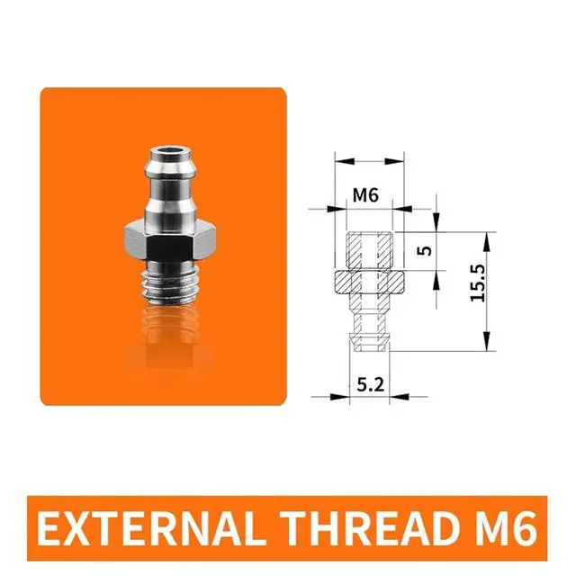 Alt view image 2 of 2 - 1Pcs ZPL-2A/2B/3/4A/4B M4 M5 M6 Mini Metal Air Nozzle White Silicone Black NBR Soft Vacuum Suction Cup Sucker(ET M6)