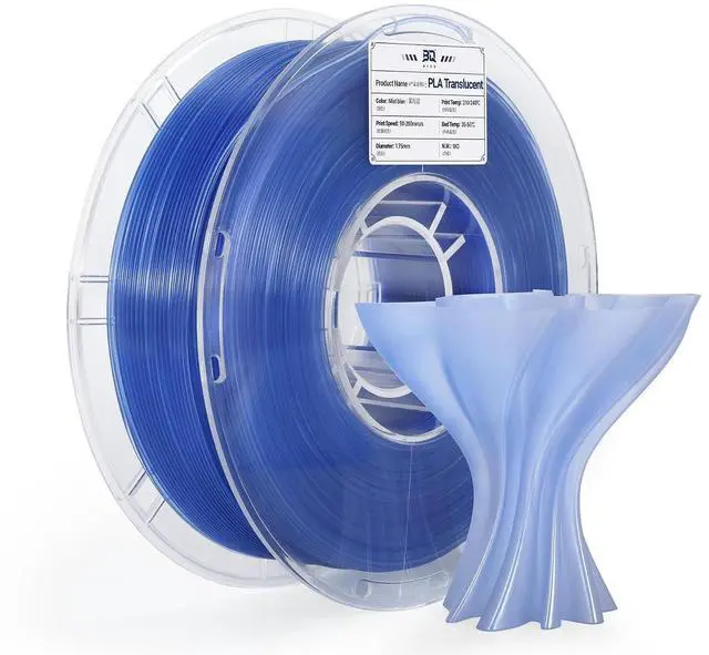 Main image of PLA Translucent 3D Printer Filament 1.75mm 1KG Spool (Mist Blue) | NatureWorks Ingeo, Neatly Wound&Transparency Adjustable Clear PLA For Bambu-Lab, Creality, Anycubic, Most FDM 3D Printers
