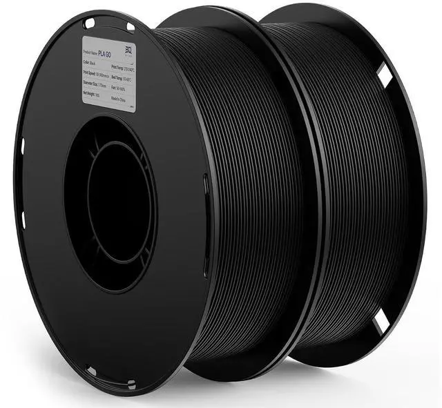 Main image of PLA GO 3D Printer Filament 1.75mm 2KG(4.4lbs) Spool (Black*2) | NatureWorks Ingeo Neatly Wound & Beginner Friendly Tough PLA Filament For Bambu-Lab, Creality, Anycubic, Most FDM 3D Printers