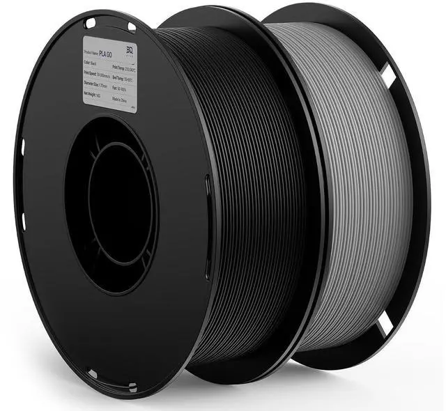 Main image of PLA GO 3D Printer Filament 1.75mm 2KG(4.4lbs) Spool (Black+Gray) | NatureWorks Ingeo Neatly Wound & Beginner Friendly Tough PLA Filament For Bambu-Lab, Creality, Anycubic, Most FDM 3D Printers