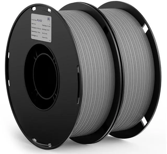 Main image of PLA GO 3D Printer Filament 1.75mm 2KG(4.4lbs) Spool (Gray*2) | NatureWorks Ingeo Neatly Wound & Beginner Friendly Tough PLA Filament For Bambu-Lab, Creality, Anycubic, Most FDM 3D Printers