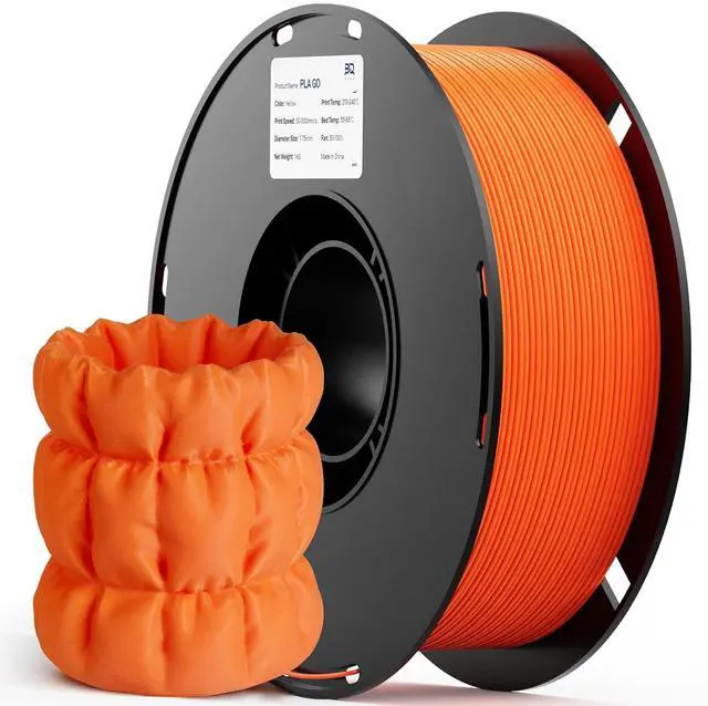Main image of PLA GO 3D Printer Filament 1.75mm 1KG(2.2lbs) Spool (Orange) | NatureWorks Ingeo Neatly Wound & Beginner Friendly Tough PLA Filament For Bambu-Lab, Creality, Anycubic, Most FDM 3D Printers