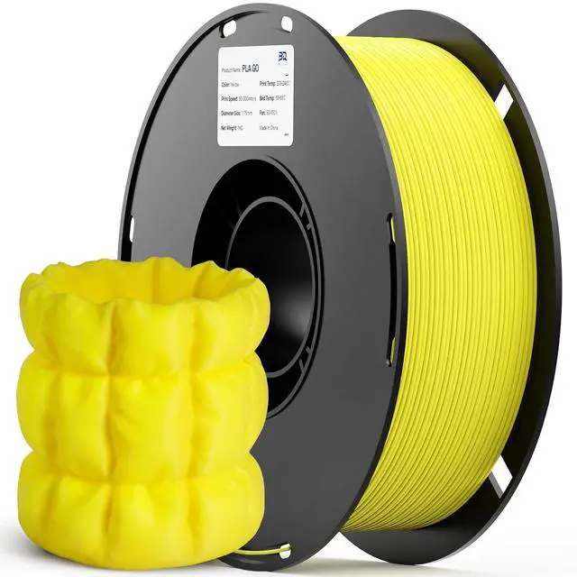 Main image of PLA GO 3D Printer Filament 1.75mm 1KG(2.2lbs) Spool (Yellow) | NatureWorks Ingeo Neatly Wound & Beginner Friendly Tough PLA Filament For Bambu-Lab, Creality, Anycubic, Most FDM 3D Printers