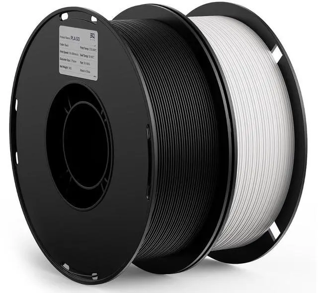 Main image of PLA GO 3D Printer Filament 1.75mm 2KG(4.4lbs) Spool (Black+White) | NatureWorks Ingeo Neatly Wound & Beginner Friendly Tough PLA Filament For Bambu-Lab, Creality, Anycubic, Most FDM 3D Printers