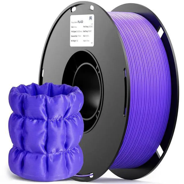 Main image of PLA GO 3D Printer Filament 1.75mm 1KG(2.2lbs) Spool (Purple) | NatureWorks Ingeo Neatly Wound & Beginner Friendly Tough PLA Filament For Bambu-Lab, Creality, Anycubic, Most FDM 3D Printers