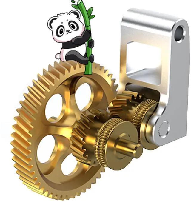 Main image of Panda Claw Extruder Brass Gear Compatible with Bambu-Lab | P1P,P1S,X1C,X1E 3D Printers Golden RNC Nano-Coated Hardened Steel Gear, Wear-Resistant Metal Filament Drive Extruder Gears
