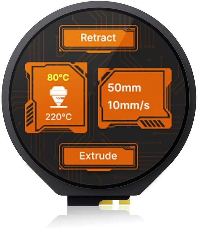 Main image of KNOMI 2 UI Mini Multi-Color Touch Screen Display 1.28inch Upgrade BTT EBB SB2209/SB2240 CAN for Voron StealthBurner (NOT for P1/X1/A1) Support Klipper OTA Firmware Updates