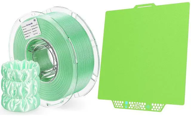 Main image of CryoGrip Pro Glacier for Bambu-Lab P1P/P1S/P2S/X1C/X1E/X2D/A1 3D Printers Build Plate+ PLA Aura Silk 3D Printer Filament 1.75mm 1KG Silk PLA Filament for Most FDM Printers