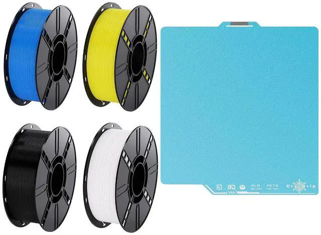 Main image of Cryogrip Pro Frostbite Build Plate 257x257MM for Bambu-Lab P1P,P1S,P2S,X1C,X2D,X1E,A1 3D Printers with 4KG(2.2lbsx4) PLA Filament Non-Tangling Beginner Friendly Tough PLA 3D Printing Filament