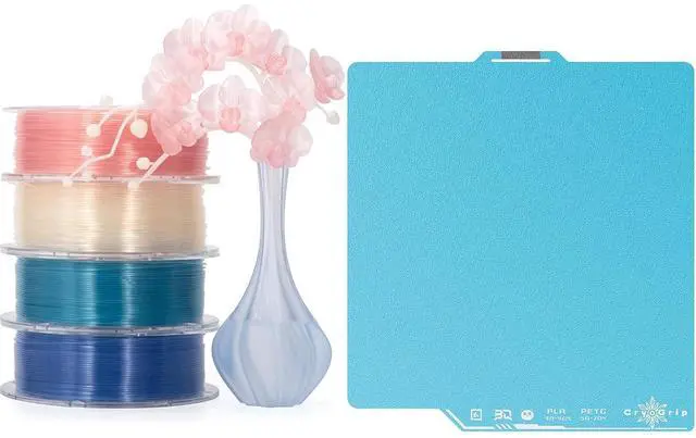 Main image of Cryogrip Pro Frostbite Panda Build Plate 257x257MM for Bambu-Lab P1P,P1S,P2S,X1C,X2D,X1E,A1 3D Printers+ Translucent PLA 3D Printer Printer(Sakura Pink, Alpine Blue, Iceland Spar, Mist Blue)