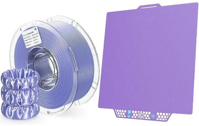 Main image of CryoGrip Pro Glacier for Bambu-Lab P1P/P1S/P2S/X1C/X1E/X2D/A1 3D Printers Build Plate+ PLA Aura Silk 3D Printer Filament 1.75mm 1KG Silk PLA Filament for Most FDM Printers