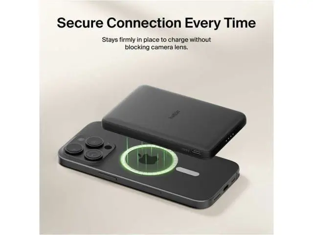 Alt view image 7 of 7 - Belkin BoostCharge Slim Magnetic Power Bank 5K - For Smartphone, iPhone, Earbud, USB Type C Device, MagSafe-enabled Device, Android Device, Qi-enabled Device - 5000 mAh - 7.50 W - USB Type-C Connector