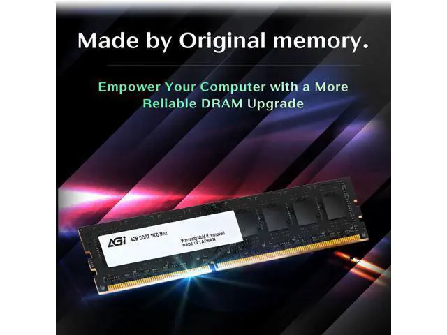 Alt view image 2 of 6 - AGI UD128 4GB DDR3 UDIMM 1600MHz CL11, 240-pin for Desktop Memory Model RAM Module Upgrade AGI160004UD128