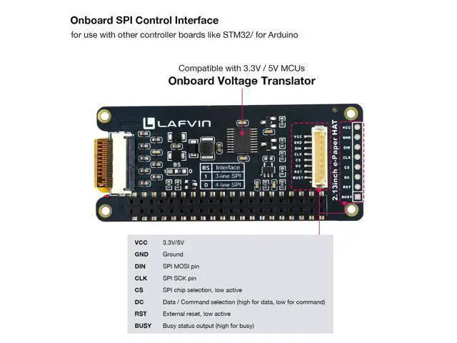 Alt view image 6 of 6 - 2.13inch E-Ink Paper HAT Display Module Electronic Whiteboard NVMe M.2 SSD PCIe Compatible with Raspberry Pi 5/4B/3B+/3B/2B/A+/Zero W//Zero 2 W