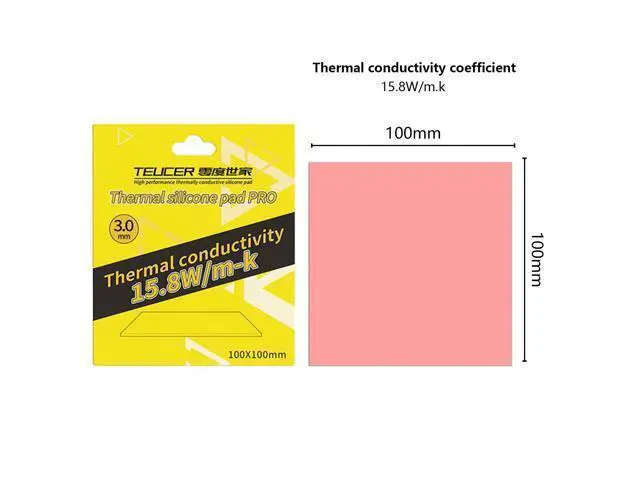 Alt view image 2 of 5 - Thermal Pad 15.8 W/mK, 100x100x3mm, Non Conductive Heat Resistance High Temperature Resistance, Silicone Thermal Pads for PC Laptop PS4/PS5/CPU/GPU/Computer