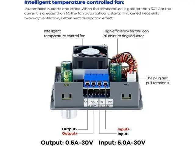 Alt view image 4 of 7 - DC DC Buck Boost Power Converter CC CV 0.6-36V 5A 5V 6V 12V 24V Power Module Adjustable Voltage Regulated Laboratory Power Supply
