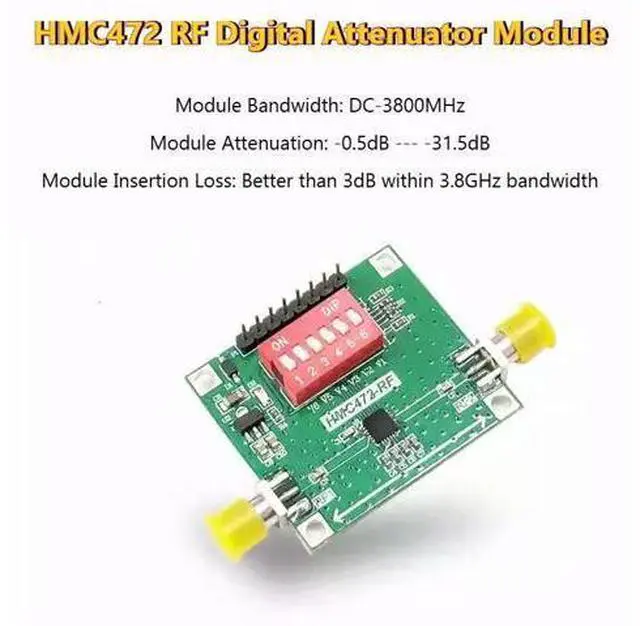 Main image of HMC472 Digital RF Attenuator Module DC-3.8GHz Parallel 0.5dB Step 31.5dB Attenuation Value KDT472-008