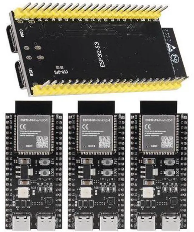 Main image of XIITIA 4pcs ESP32-S3-DevKitC-1-N8R2 ESP32-S3 Type-C Development Board Wi-Fi + Bluetooth MCU Module Integrates Complete Wi-Fi and BLE Functions ESP32-S3-WROOM Module(Pre-soldered pins)