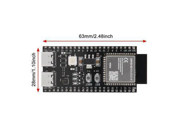 Alt view image 3 of 5 - XIITIA 4pcs ESP32-S3-DevKitC-1-N8R2 ESP32-S3 Type-C Development Board Wi-Fi + Bluetooth MCU Module Integrates Complete Wi-Fi and BLE Functions ESP32-S3-WROOM Module(Pre-soldered pins)