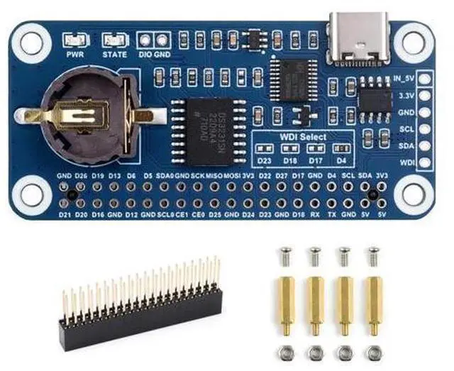 Main image of RTC WatchDog HAT for Raspberry Pi 4B/3B+/3B/2B/Zero W/Zero WH/Zero 2W /Jetson Nano, Onboard DS3231SN High Precision RTC Chip, Real Time Clock, Watchdog, Auto Reset Monitoring, All in One Module