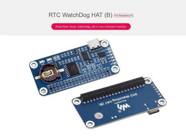Alt view image 2 of 5 - RTC WatchDog HAT for Raspberry Pi 4B/3B+/3B/2B/Zero W/Zero WH/Zero 2W /Jetson Nano, Onboard DS3231SN High Precision RTC Chip, Real Time Clock, Watchdog, Auto Reset Monitoring, All in One Module