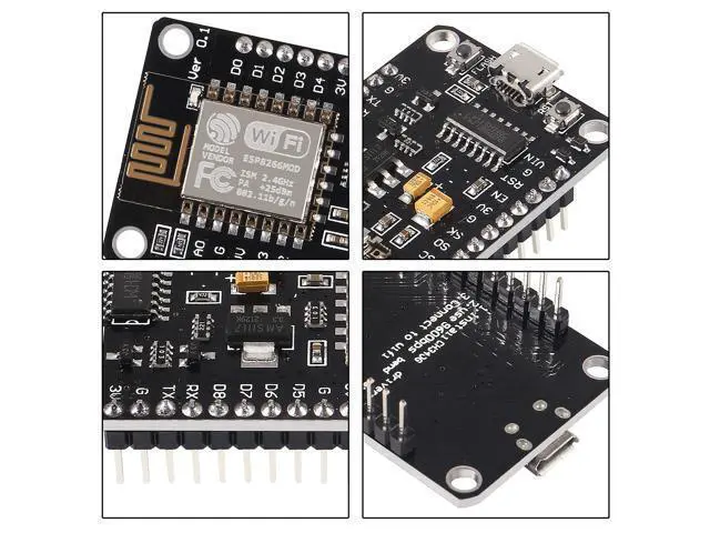 Alt view image 3 of 5 - Dorhea 10PCS ESP8266 WiFi Development Internet Board NodeMCU LUA 4M Flash Serial Wireless Module CH340 Serial WiFi WLAN Communication Compatible with Board IDE/Micropython