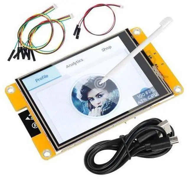 Main image of Freenove ESP32 Display CYD, 3.2 Inch Touchscreen Monitor, 240x320 Pixel IPS TFT LCD Screen ST7789 Driver, Dual-core 32-bit 240 MHz Microcontroller WiFi+BT, C Code LVGL Example Projects Tutorial