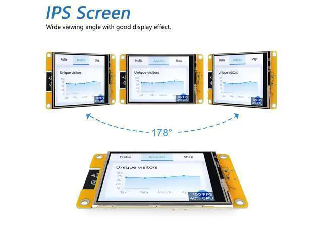Alt view image 5 of 5 - Freenove ESP32 Display CYD, 3.2 Inch Touchscreen Monitor, 240x320 Pixel IPS TFT LCD Screen ST7789 Driver, Dual-core 32-bit 240 MHz Microcontroller WiFi+BT, C Code LVGL Example Projects Tutorial