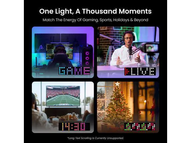 Alt view image 3 of 7 - LED Smart Lamp, 16M Colors Option Pixel Cube Smart Table Lamp, Music Sync RGB+IC Display for Clock/Emoji, Works with Alexa & Matter, 2.4GHz WiFi, Desk Lighting for Gaming, Kids Room, Bedroom