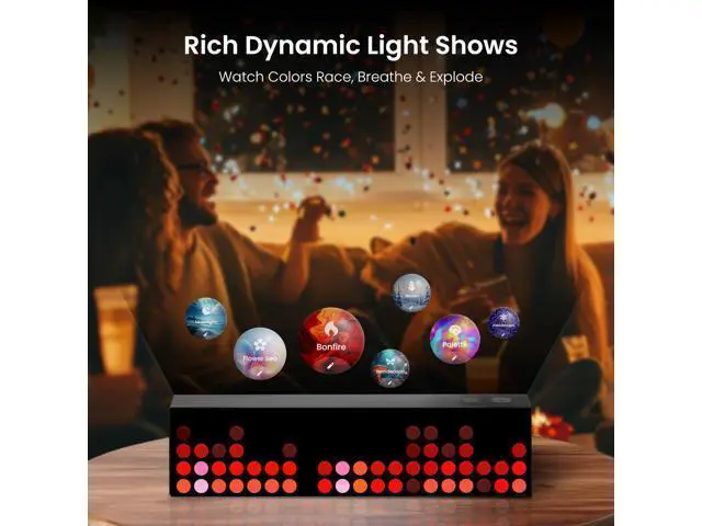 Alt view image 5 of 7 - LED Smart Lamp, 16M Colors Option Pixel Cube Smart Table Lamp, Music Sync RGB+IC Display for Clock/Emoji, Works with Alexa & Matter, 2.4GHz WiFi, Desk Lighting for Gaming, Kids Room, Bedroom