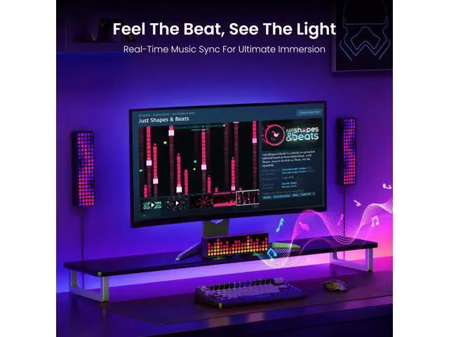 Alt view image 4 of 7 - LED Smart Lamp, 16M Colors Option Pixel Cube Smart Table Lamp, Music Sync RGB+IC Display for Clock/Emoji, Works with Alexa & Matter, 2.4GHz WiFi, Desk Lighting for Gaming, Kids Room, Bedroom