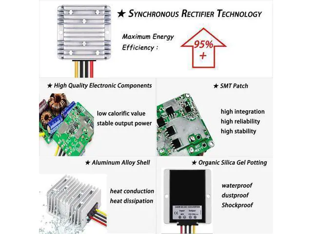 Alt view image 5 of 7 - DC 12V Step Up to 24V Boost Converter 5A 120W DC Voltage Regulator Power Converter Adapter Waterproof Module Transformer for Golf Cart Club Car LED Light