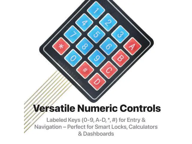 Alt view image 2 of 5 - 5-Sets I2C Soft 4x4 Matrix Keypad Kit - 5pcs Soft Membrane Keypads 4 x 4 16 Keys Keyboard Switch Module, 5pcs I2C Adapters for GPIO Savings for Arduino, Raspberry Pi, ESP32 Projects