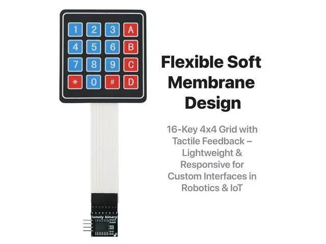 Alt view image 5 of 5 - 5-Sets I2C Soft 4x4 Matrix Keypad Kit - 5pcs Soft Membrane Keypads 4 x 4 16 Keys Keyboard Switch Module, 5pcs I2C Adapters for GPIO Savings for Arduino, Raspberry Pi, ESP32 Projects