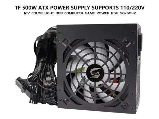 Alt view image 2 of 3 - 500W 24pin ATX Computer Power Supply RGB Fan 110v 220v PSU 500W Gaming Power Supply Lower Energy Consumption High Efficiency