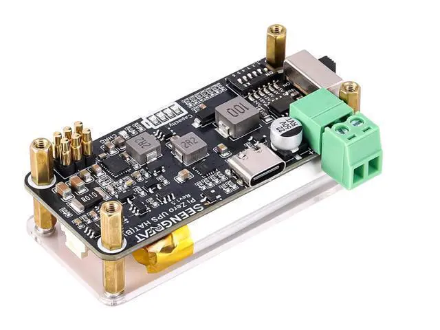 Alt view image 2 of 5 - Uninterruptible Power Supply HAT for Raspberry Pi Zero Series, 5V Stable Output, Solar Charging (5V24V), Ba-ttery Monitoring via I2C,Low-Power UPS Expansion Module