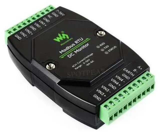 Alt view image 2 of 6 - Industrial 4-ch RS485 DC Detection Module Modbus RTU DIN Rail