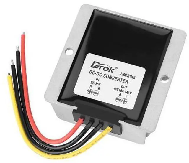 Main image of DROK Boost Buck Converter 9V-36V to 12V 10A 120W Aluminium Shell Waterproof Auto Step Up Down Voltage Regulator 12V Volt Transformer for Car Audio Solar Power System LCD Television LED Display Screen