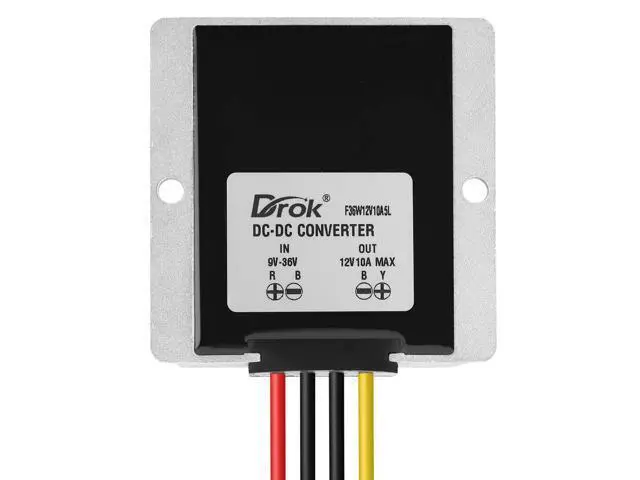 Alt view image 4 of 5 - DROK Boost Buck Converter 9V-36V to 12V 10A 120W Aluminium Shell Waterproof Auto Step Up Down Voltage Regulator 12V Volt Transformer for Car Audio Solar Power System LCD Television LED Display Screen