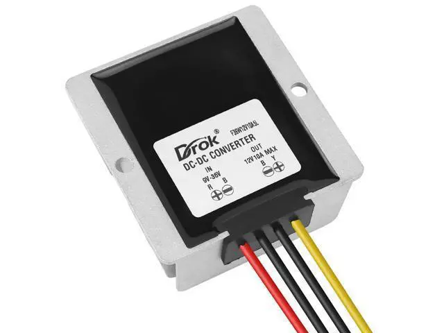 Alt view image 5 of 5 - DROK Boost Buck Converter 9V-36V to 12V 10A 120W Aluminium Shell Waterproof Auto Step Up Down Voltage Regulator 12V Volt Transformer for Car Audio Solar Power System LCD Television LED Display Screen