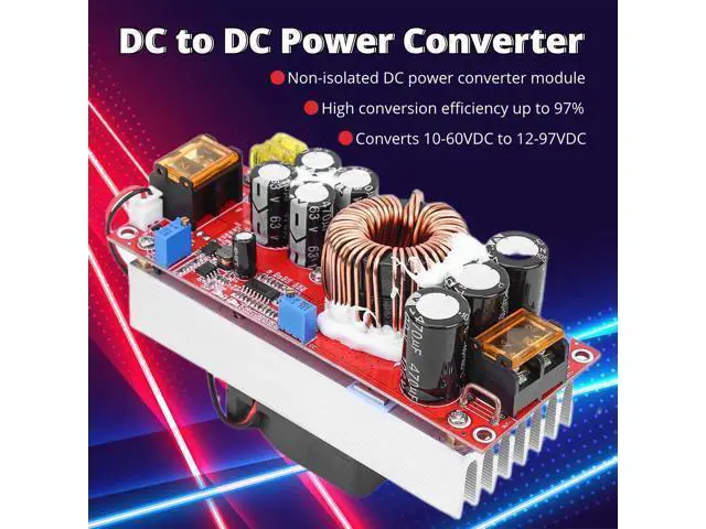 Alt view image 2 of 5 - Boost Module 1200W, DC-DC 10-60V to 12-97V 30A Voltage Step Up Converter Boost Constant Voltage Current Power Supply Module for Constant Current and Voltage Applications