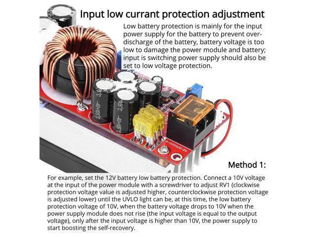 Alt view image 5 of 5 - Boost Module 1200W, DC-DC 10-60V to 12-97V 30A Voltage Step Up Converter Boost Constant Voltage Current Power Supply Module for Constant Current and Voltage Applications