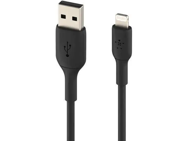 Alt view image 2 of 7 - BoostCharge Lightning Cable - 6.6ft/2M - MFi Certified iPhone Charger USB to Lightning Cable - iPhone Cable - iPhone Charger Cord - Charger - USB Phone Charger - Black