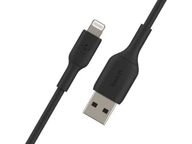 Alt view image 4 of 7 - BoostCharge Lightning Cable - 6.6ft/2M - MFi Certified iPhone Charger USB to Lightning Cable - iPhone Cable - iPhone Charger Cord - Charger - USB Phone Charger - Black