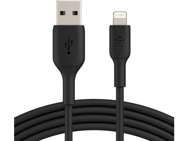 Alt view image 3 of 7 - BoostCharge Lightning Cable - 6.6ft/2M - MFi Certified iPhone Charger USB to Lightning Cable - iPhone Cable - iPhone Charger Cord - Charger - USB Phone Charger - Black