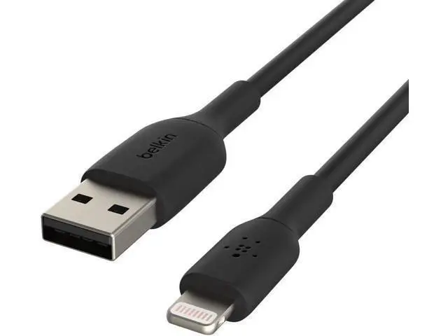Alt view image 5 of 7 - BoostCharge Lightning Cable - 6.6ft/2M - MFi Certified iPhone Charger USB to Lightning Cable - iPhone Cable - iPhone Charger Cord - Charger - USB Phone Charger - Black