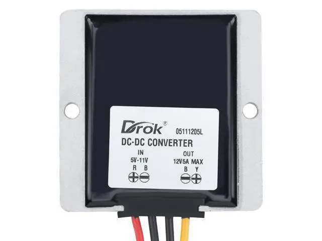 Alt view image 3 of 5 - DROK 5V to 12V Step Up Converter - Waterproof DC Boost Converter 5V-11V to 12V, Voltage Regulator 5A 60W Power Supply for Solar Panels