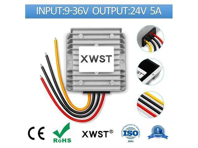Alt view image 2 of 5 - DC DC Stabilizer 9V-36V to 24V Boost Buck Converter Power Supply 5A 120W Waterproof Voltage Regulator Stabilizer Auto Step Up Down 24V Volt Transformer Module